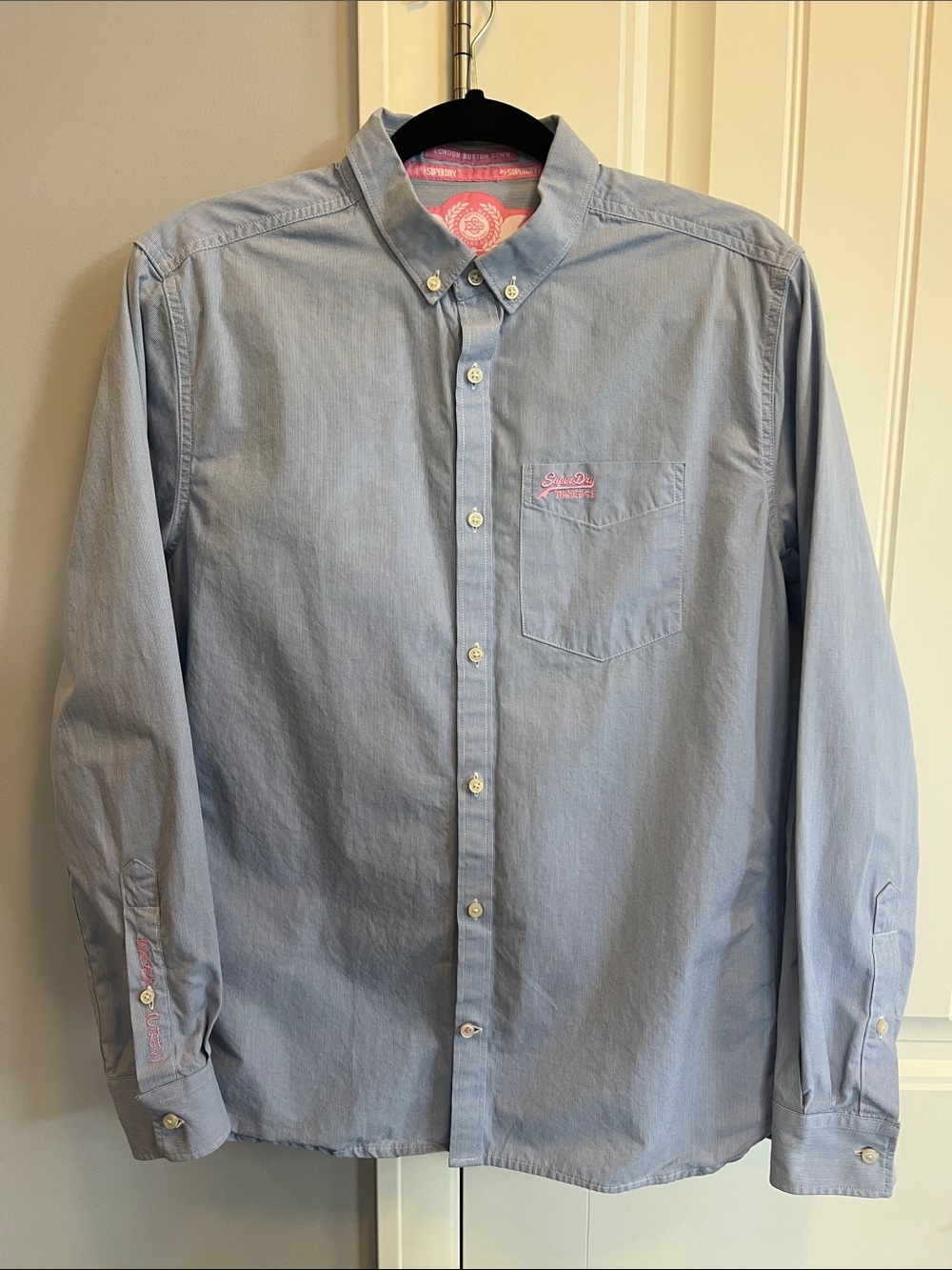Superdry Light Blue Button-Down Shirt M